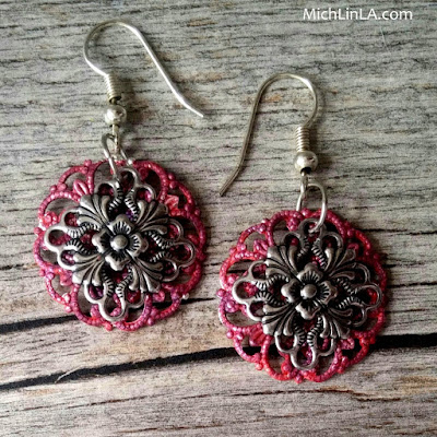 diy colorful painted faux enamel filigree earrings tutorial